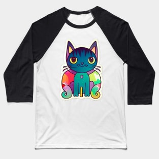 Cat cut fullcolor sticker styles Galaxy Baseball T-Shirt